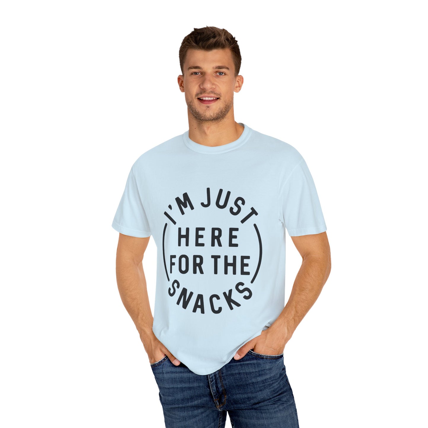 Unisex Snack Lover T-Shirt – "I'm Just Here for the Snacks"