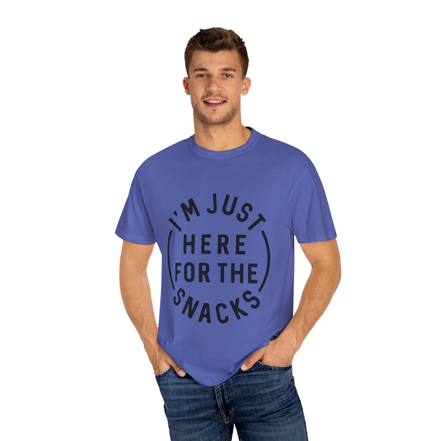 Unisex Snack Lover T-Shirt – "I'm Just Here for the Snacks"