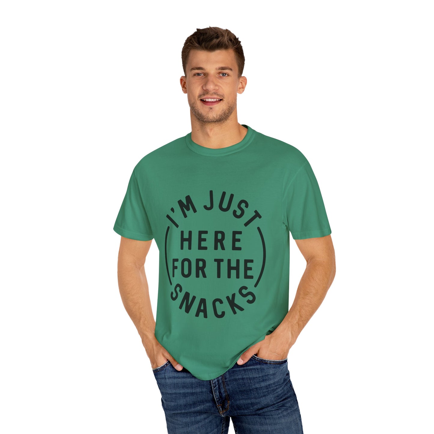 Unisex Snack Lover T-Shirt – "I'm Just Here for the Snacks"