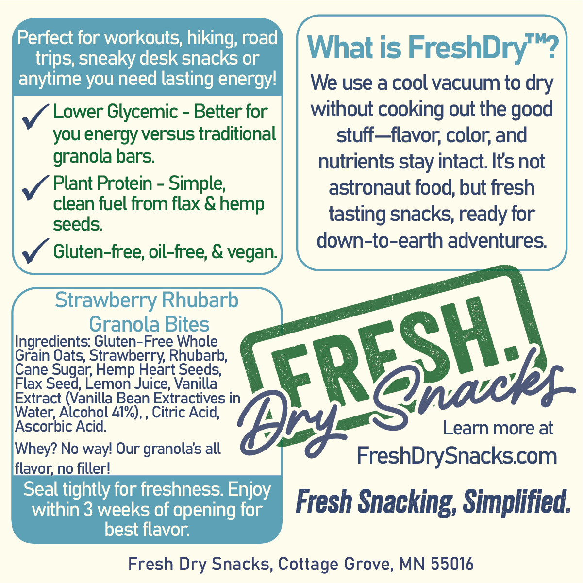 Ultra Lightweight Granola Bites - Strawberry Rhubarb